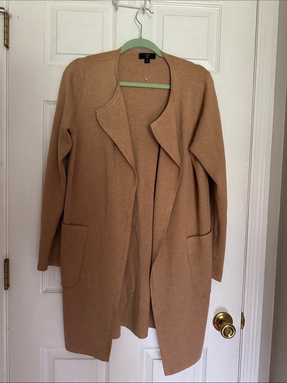 J. Crew Camel Open-Front Long Cardigan